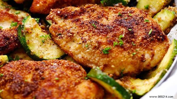 Easy and Cheap:The Delicious Recipe for Crispy Chicken Parmesan-Zucchini. 