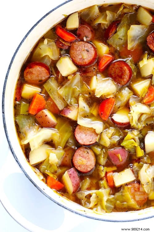 The Delicious Recipe for Cabbage Soup with Sausage (Easy and Economical). 