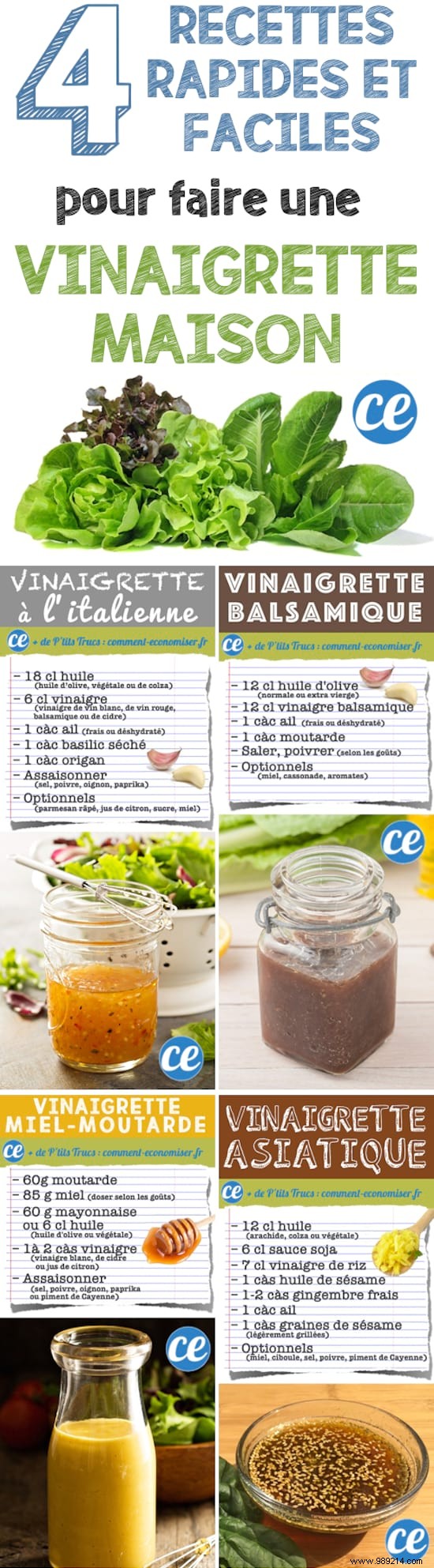 4 Delicious Homemade Vinaigrette Recipes (Easy And Ready In 2 Minutes). 