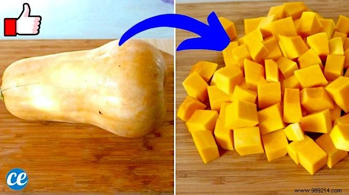 The Tip To Cut A Butternut Squash Into Cubes EASILY. 