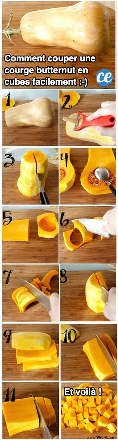 The Tip To Cut A Butternut Squash Into Cubes EASILY. 