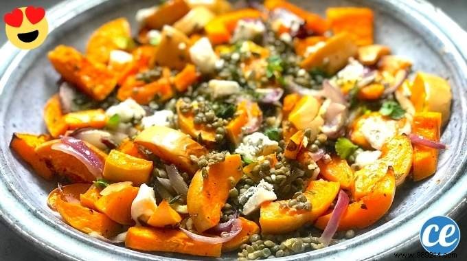 Roasted Butternut Squash with Lentils &Gorgonzola:An Easy &Delicious Recipe. 