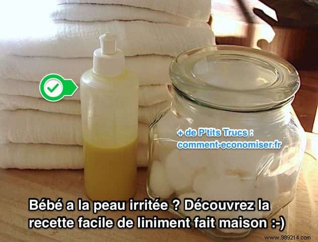 Baby has irritated skin? Here is the Easy Homemade Liniment Recipe. 