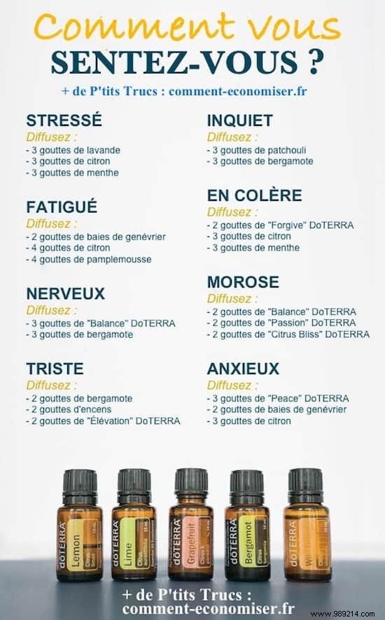 Stressed, Tired, Sad...? Here is the Essential Oils Guide to Diffuse According to Your Mood. 