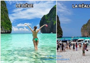 Between Dreams and Reality:19 Vacation Photos That Show the Difference. 