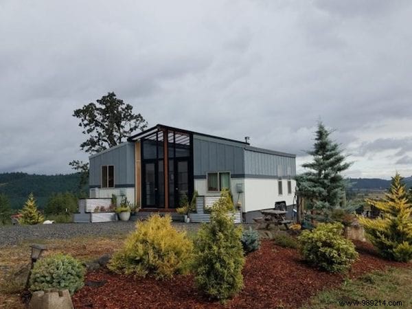 This Beautiful House Is Actually Made Up Of Two Tiny Houses Connected To Each Other By A Veranda. 