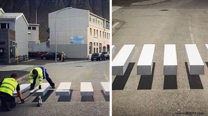 This Town in Iceland Paints 3D Crosswalks to Make Cars SLOW DOWN. 