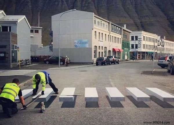 This Town in Iceland Paints 3D Crosswalks to Make Cars SLOW DOWN. 