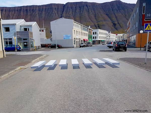 This Town in Iceland Paints 3D Crosswalks to Make Cars SLOW DOWN. 