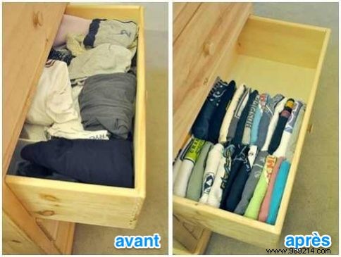 A Clever New Way To Store Your T-Shirts In A Drawer. 