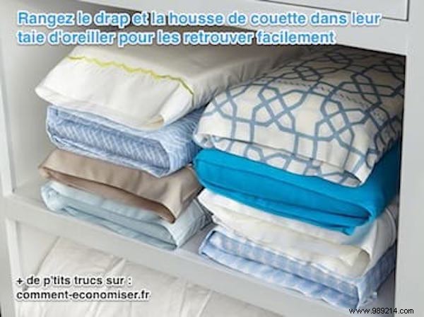 Finally, a tip to store AND find your bedding easily. 