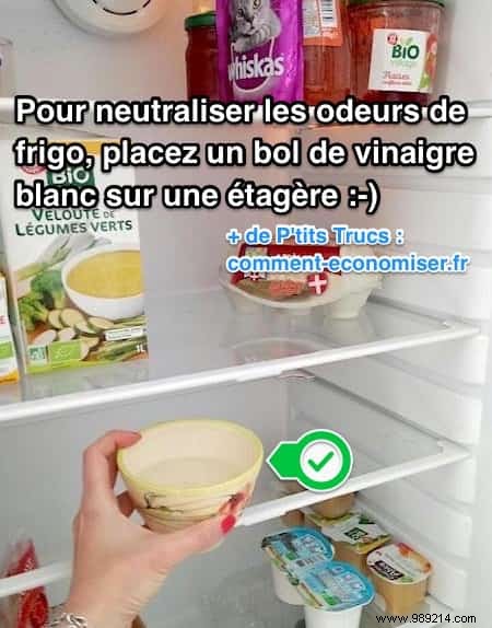 The Tip To Neutralize Fridge Odors With White Vinegar. 