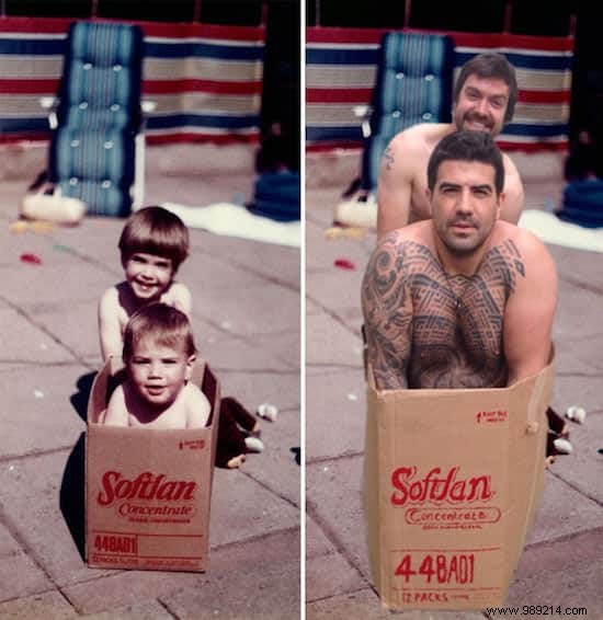 2 Brothers Found the Best Mother s Day Gift! They Recreated Their Childhood Photos :-) 