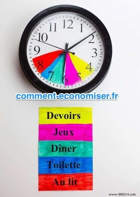 After School Schedule:The Colorful Clock to Help Kids Get Organized. 