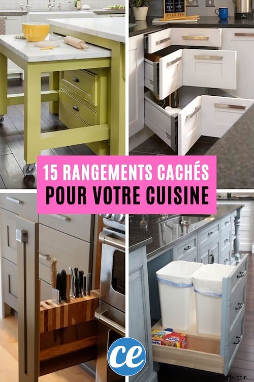 15 clever and hidden storage units that everyone would love to have in their kitchen. 