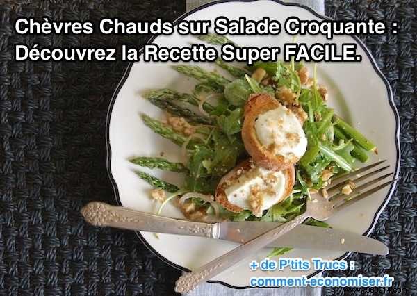 The Super EASY Recipe for Hot Goats Cheese on Crunchy Asparagus Salad. 