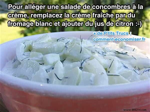 Trick to LIGHTEN Cucumber Salad with CREAM. 