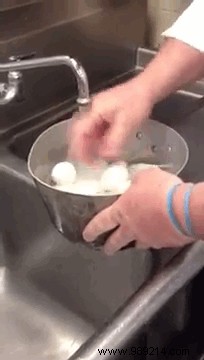 Can you peel several hard-boiled eggs at the same time? 