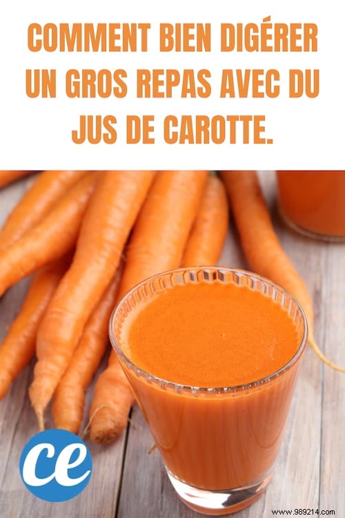 How to properly digest a large meal with carrot juice. 