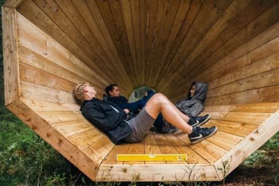 Huge Wooden Megaphones Amplify Forest Sounds in Estonia. 