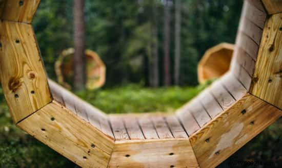 Huge Wooden Megaphones Amplify Forest Sounds in Estonia. 