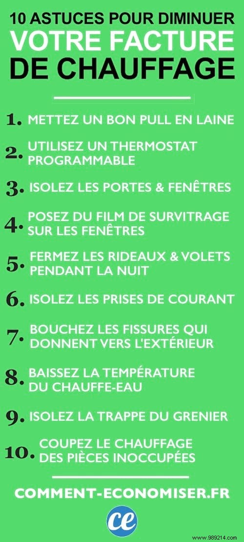 10 easy tips to save a ton of money on heating. 