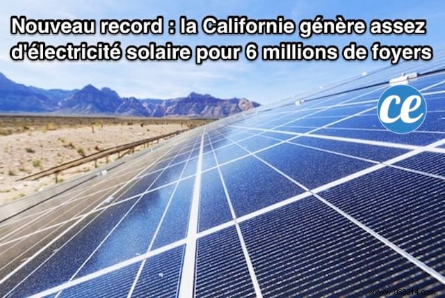 New Record:California Generates Enough Solar Power For 6 Million Homes. 