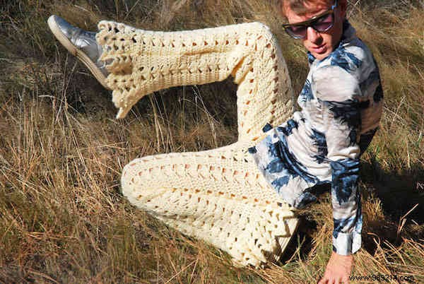 A New Fashion For Men? Crochet Shorts Made From Recycled Materials. 