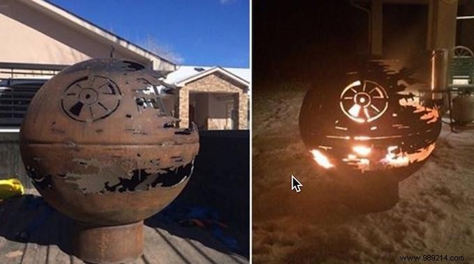 A Pensioner Made a Death Star Shaped Hearth for His Grandson. Brilliant result! 