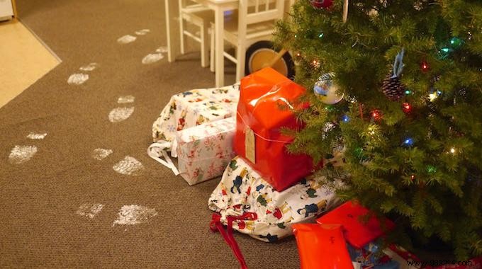 How to make Santa s footprints with baking soda. 