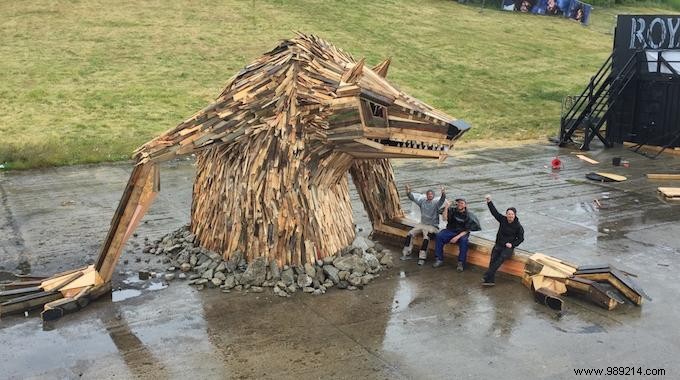 This Danish Artist Creates Gigantic Sculptures With Wood Scraps. 