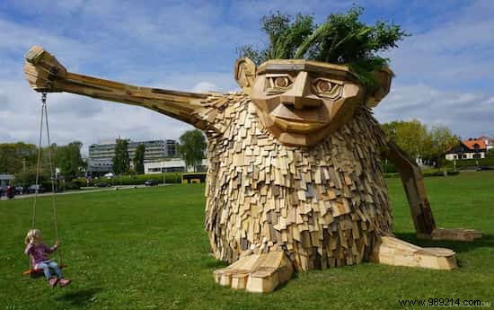 This Danish Artist Creates Gigantic Sculptures With Wood Scraps. 