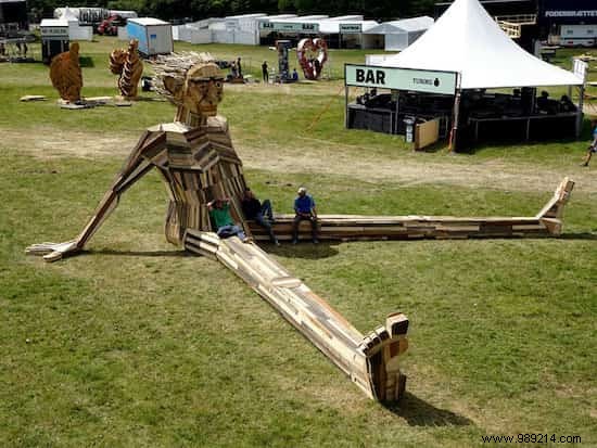 This Danish Artist Creates Gigantic Sculptures With Wood Scraps. 