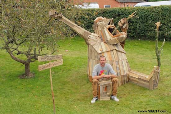 This Danish Artist Creates Gigantic Sculptures With Wood Scraps. 