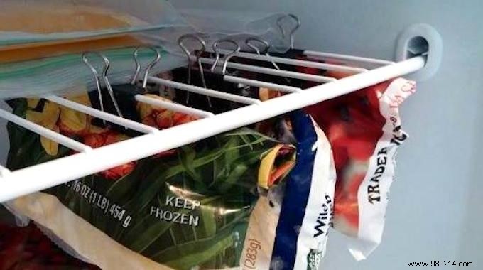 Use a Double Clip Clamp To Organize Your Freezer (and Avoid the Avalanche of Peas). 