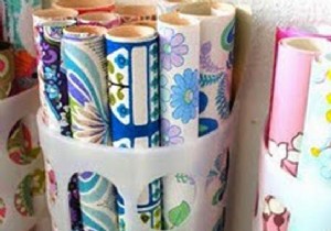 How to easily store several rolls of wrapping paper? 