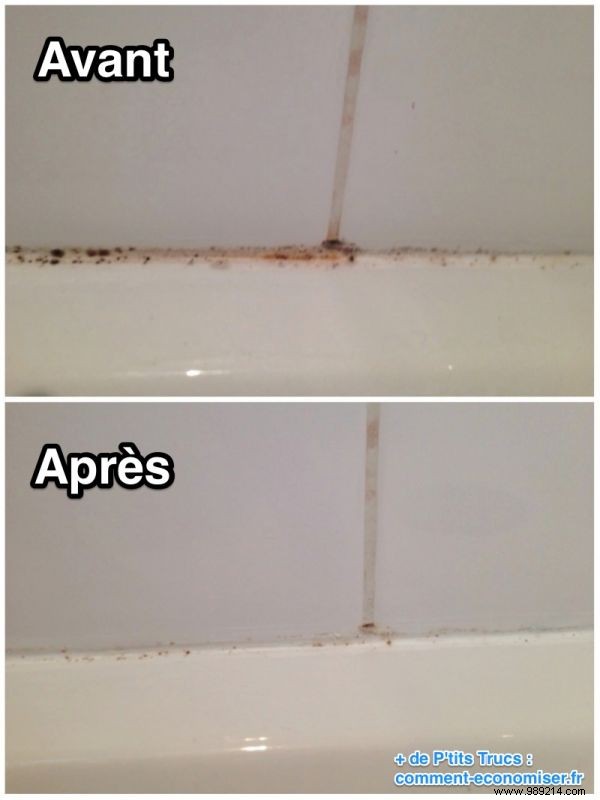 The trick that works to remove mold from tile grout. 