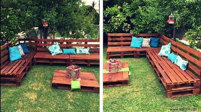 How to Make a Garden Furniture on Wheels With Wooden Pallets. 