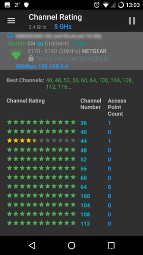 How to find the best Wi-Fi channel for 5 GHz frequency 