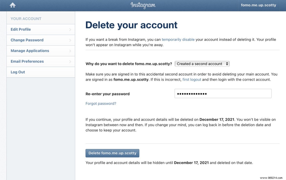 How to delete your Instagram account 