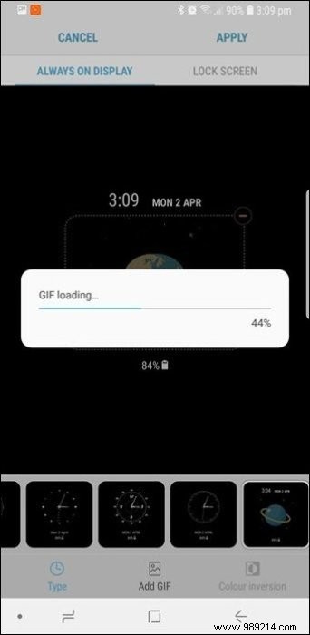 Samsung Galaxy S9:How to set animated GIFs on the always-on display screen 