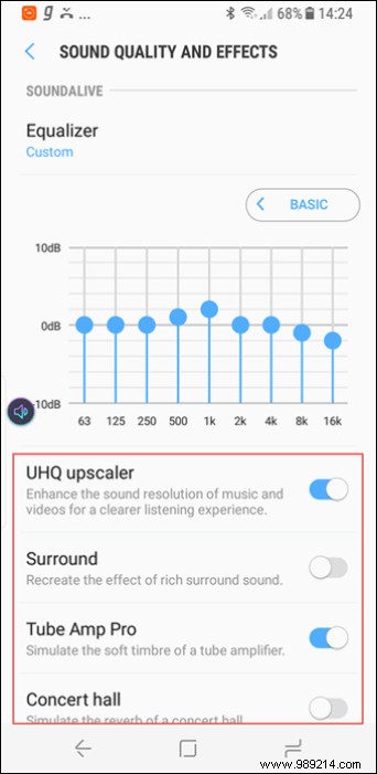 Samsung Galaxy S8 audio settings to explore 