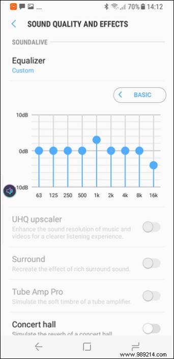 Samsung Galaxy S8 audio settings to explore 