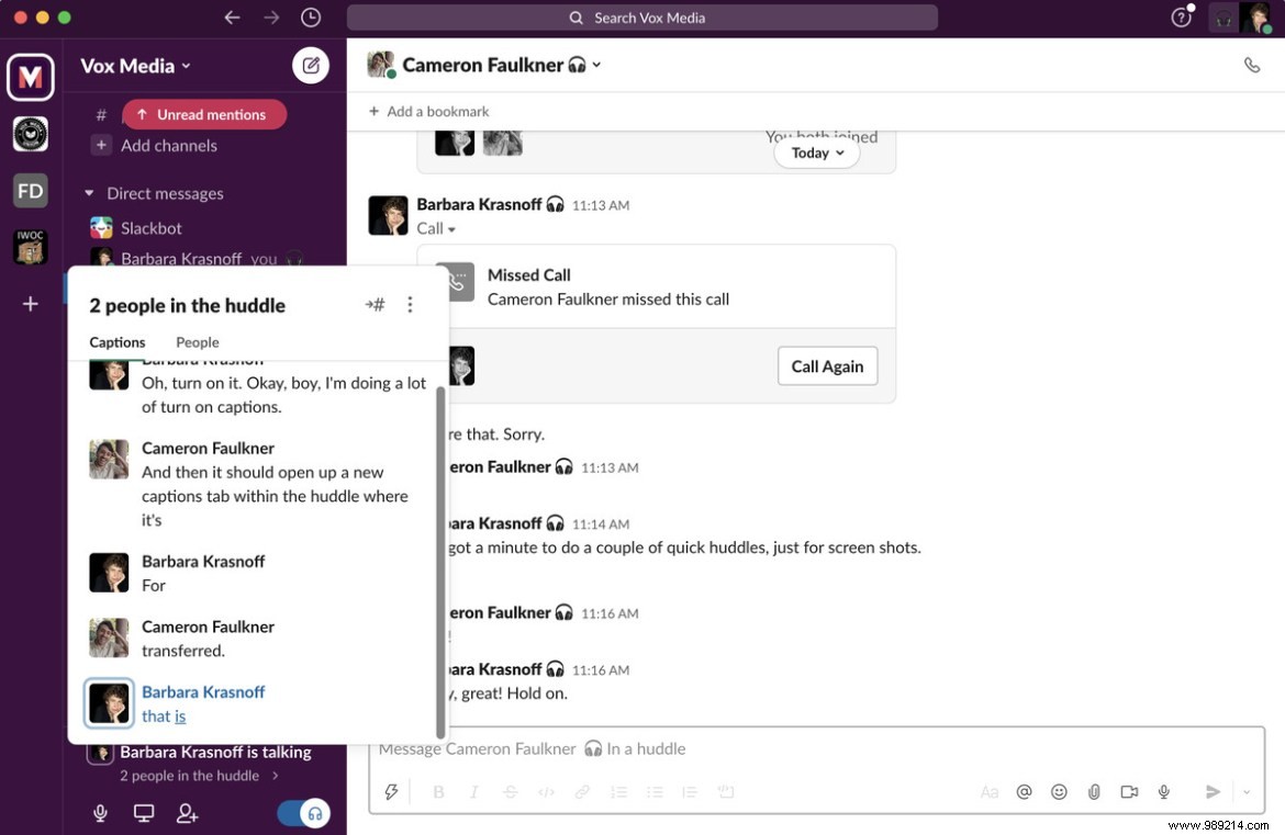 How to private message and make calls in Slack 