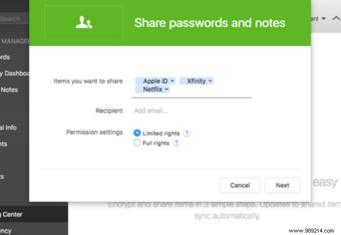 How to securely share passwords with family using Dashlane 