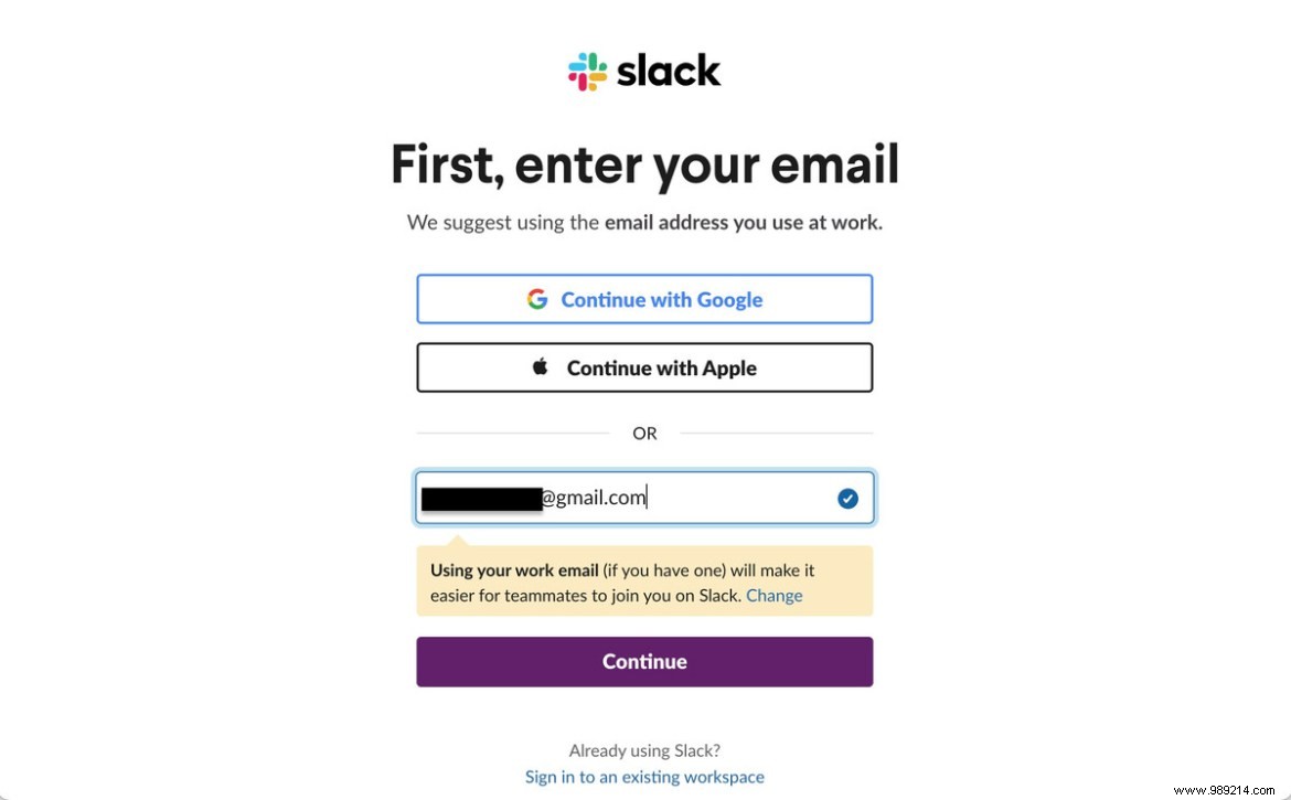 How to set up a Slack account 