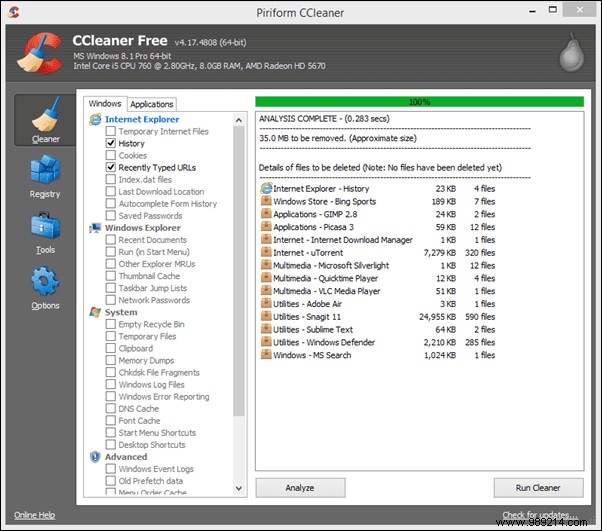 CCleaner vs Glary Utilities:Comparison of Windows Cleaning Tools 