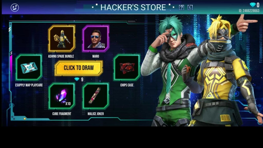 Free Fire Hacker Shop (Jack of 4 trades):Get exclusive bundles and more! 