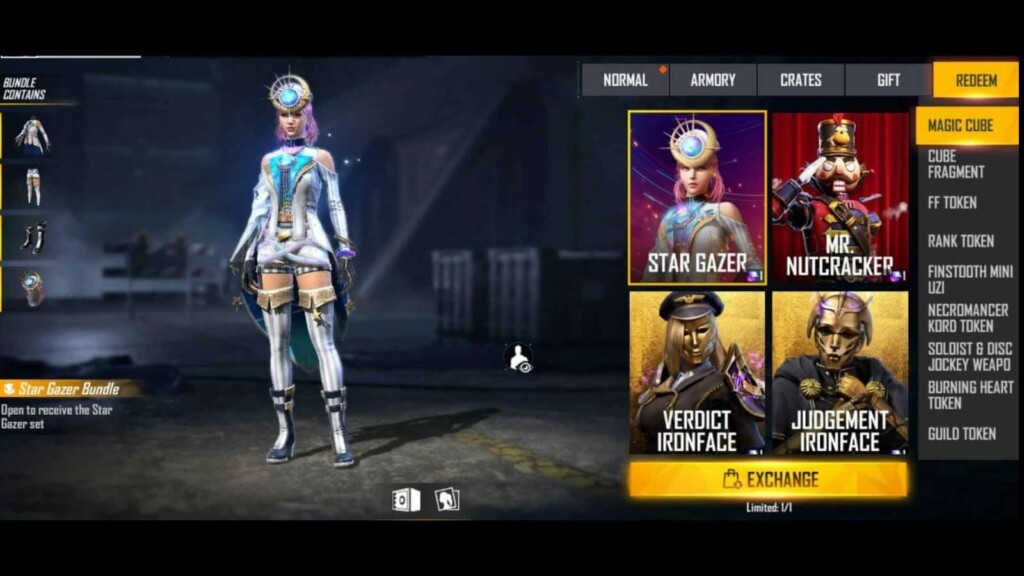 How to get Nutcracker Pack and Star Gazer Pack in Free Fire Magic Cube? 