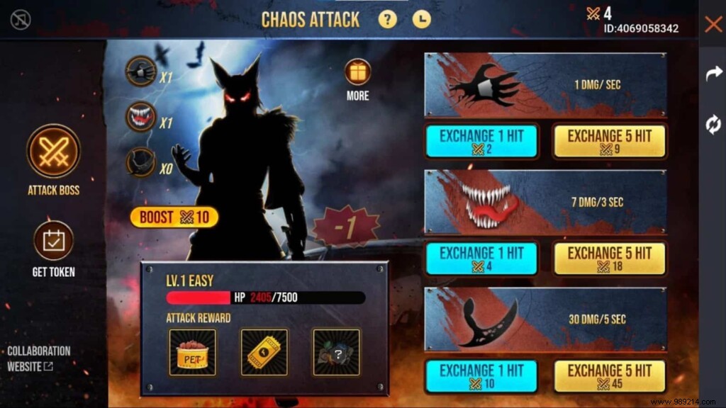 How to Get Tokens in Free Fire for Chaos Attack Web Event? 